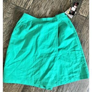 New!‎ Vintage Deadstock Golf Skort Skirt Green Golf Tees Size 18